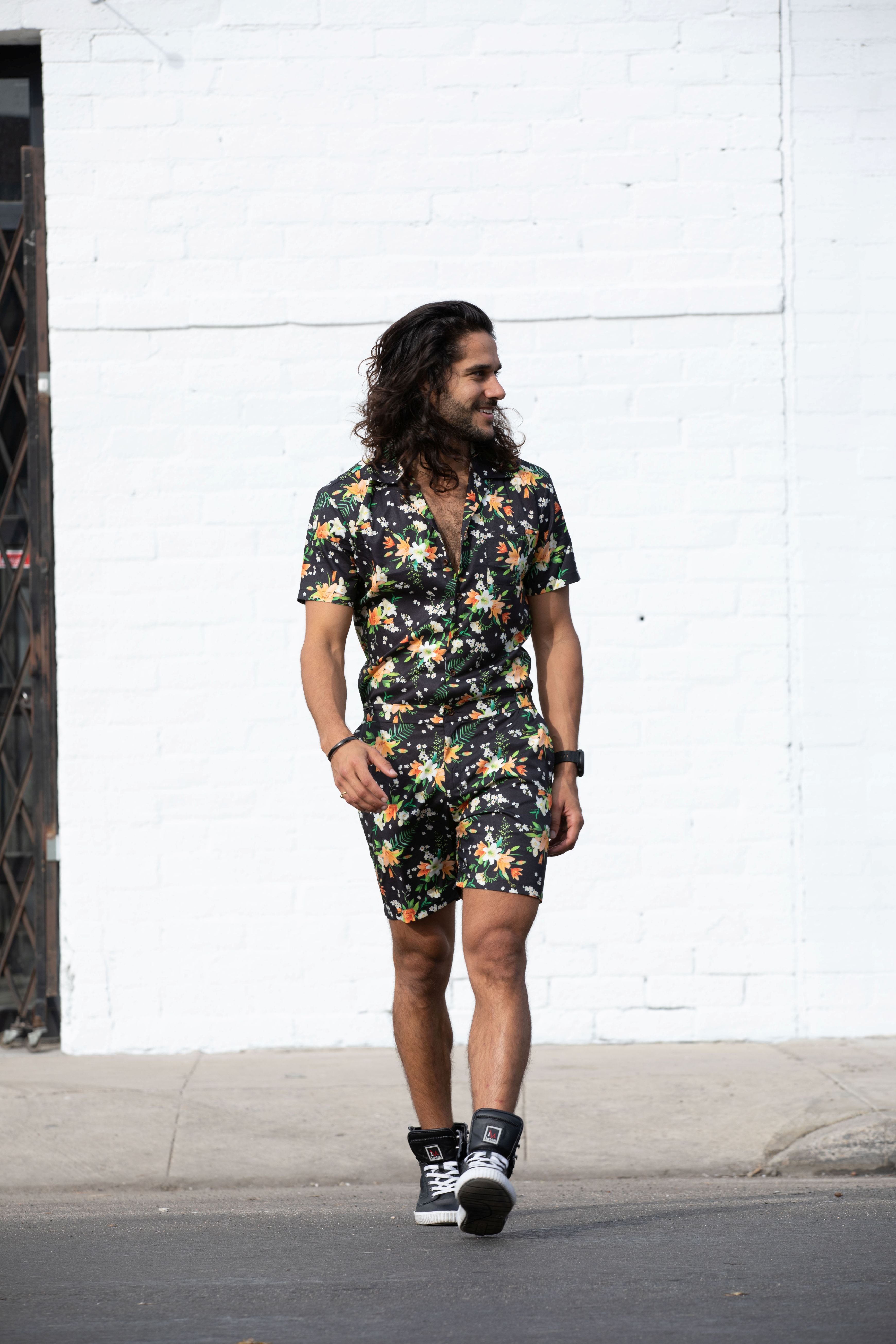 Tropical Black Romper