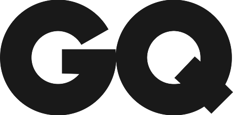 Black 'GQ' logo on a white background