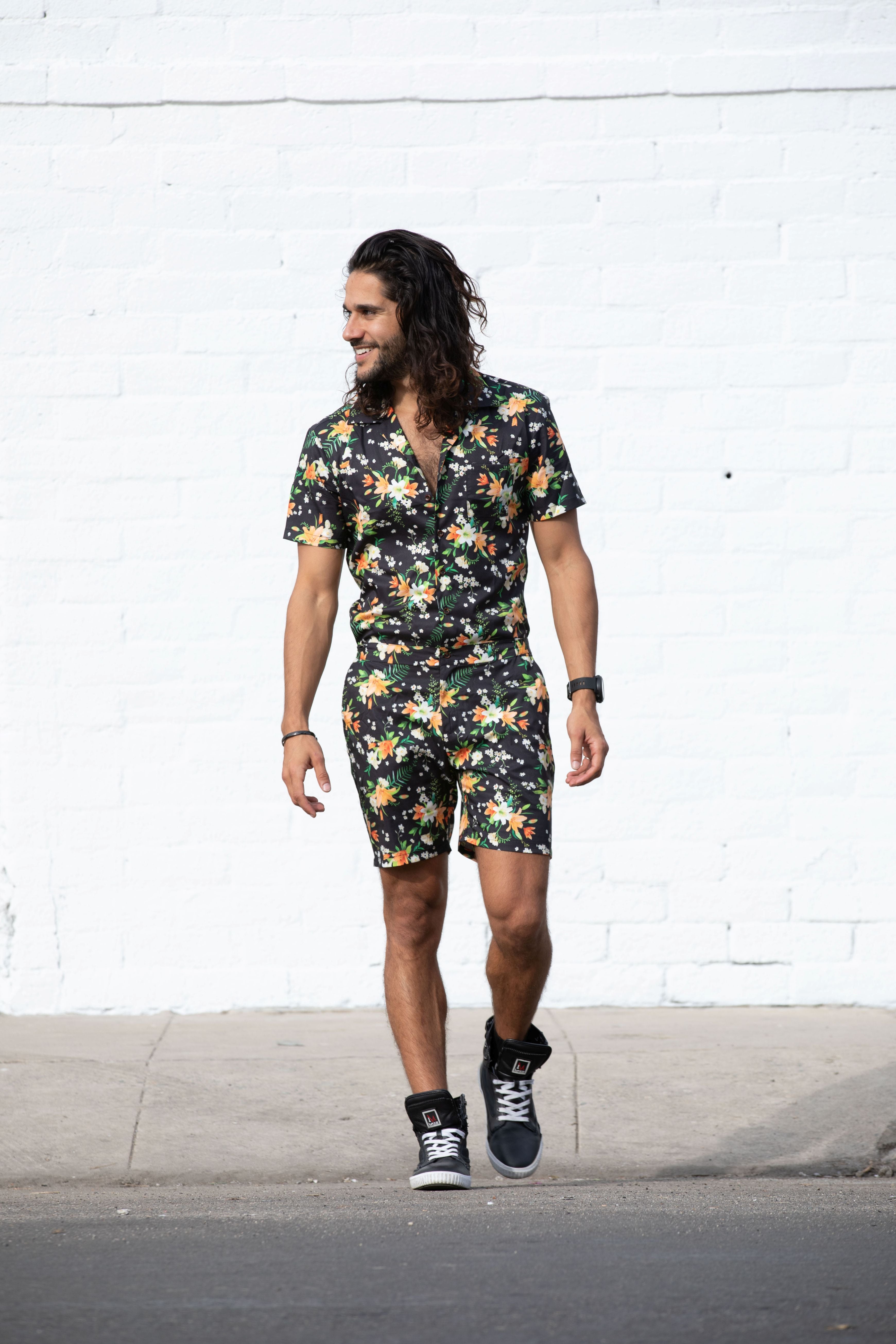 Tropical Black Romper