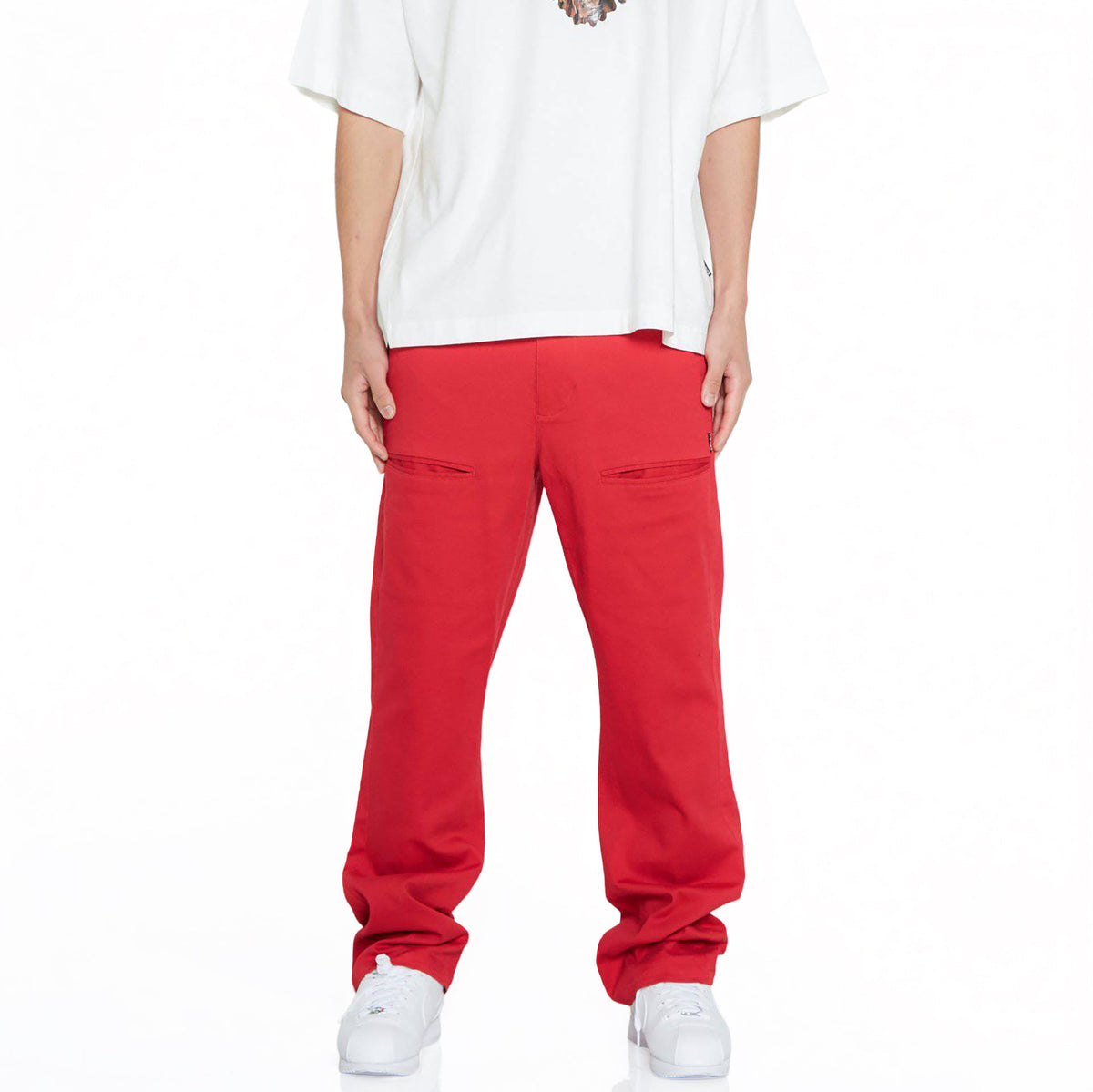 Konus Men's Baggy Chino Pants in Red  