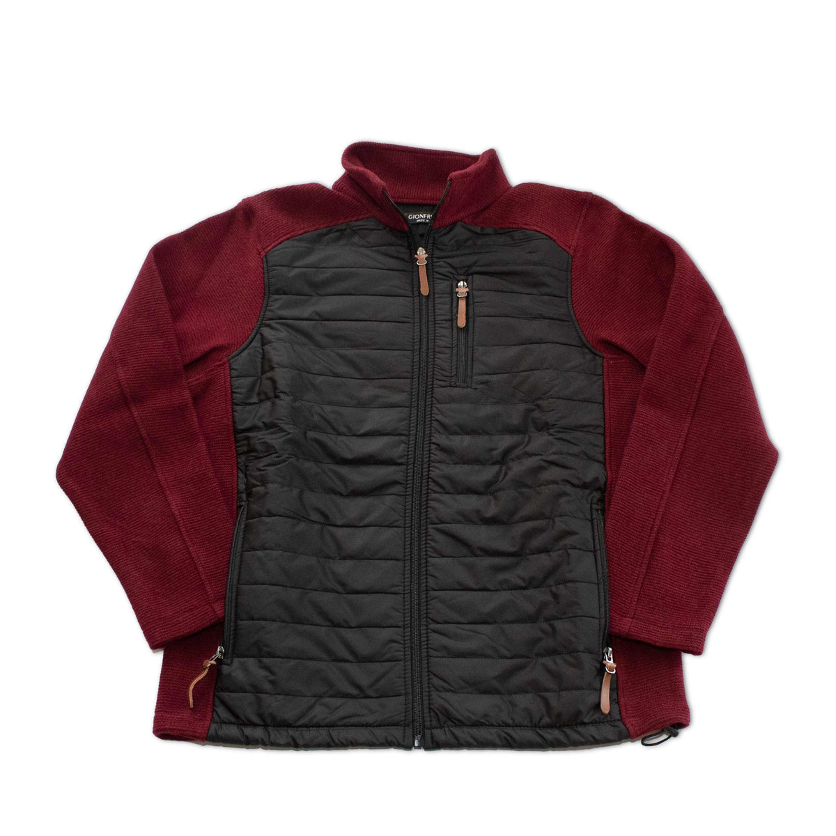 Windstopper Quilted Jacket - Bordeaux & Black  