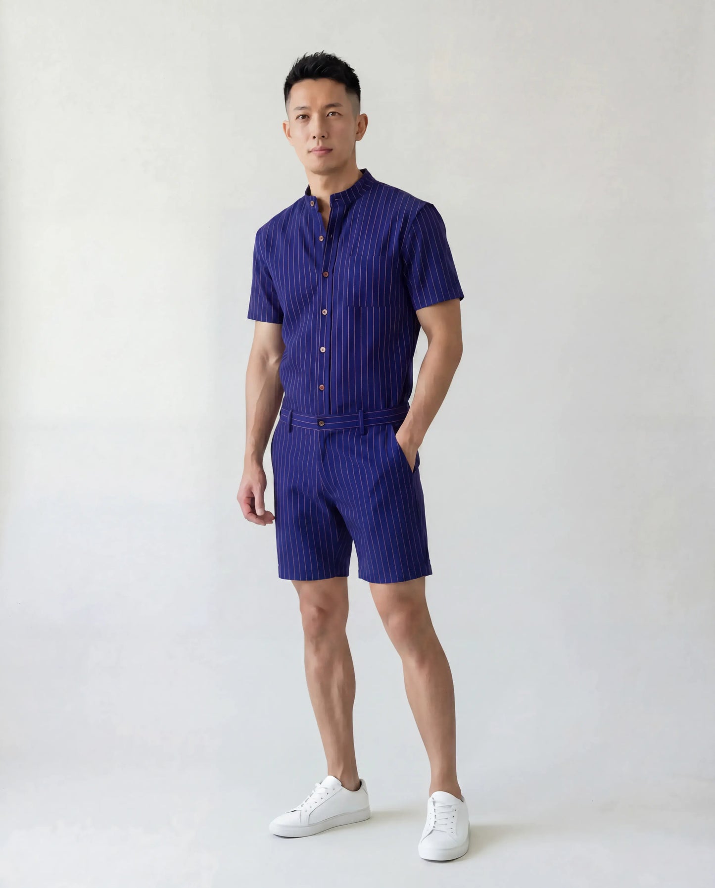 Navy Chateaux Romper  