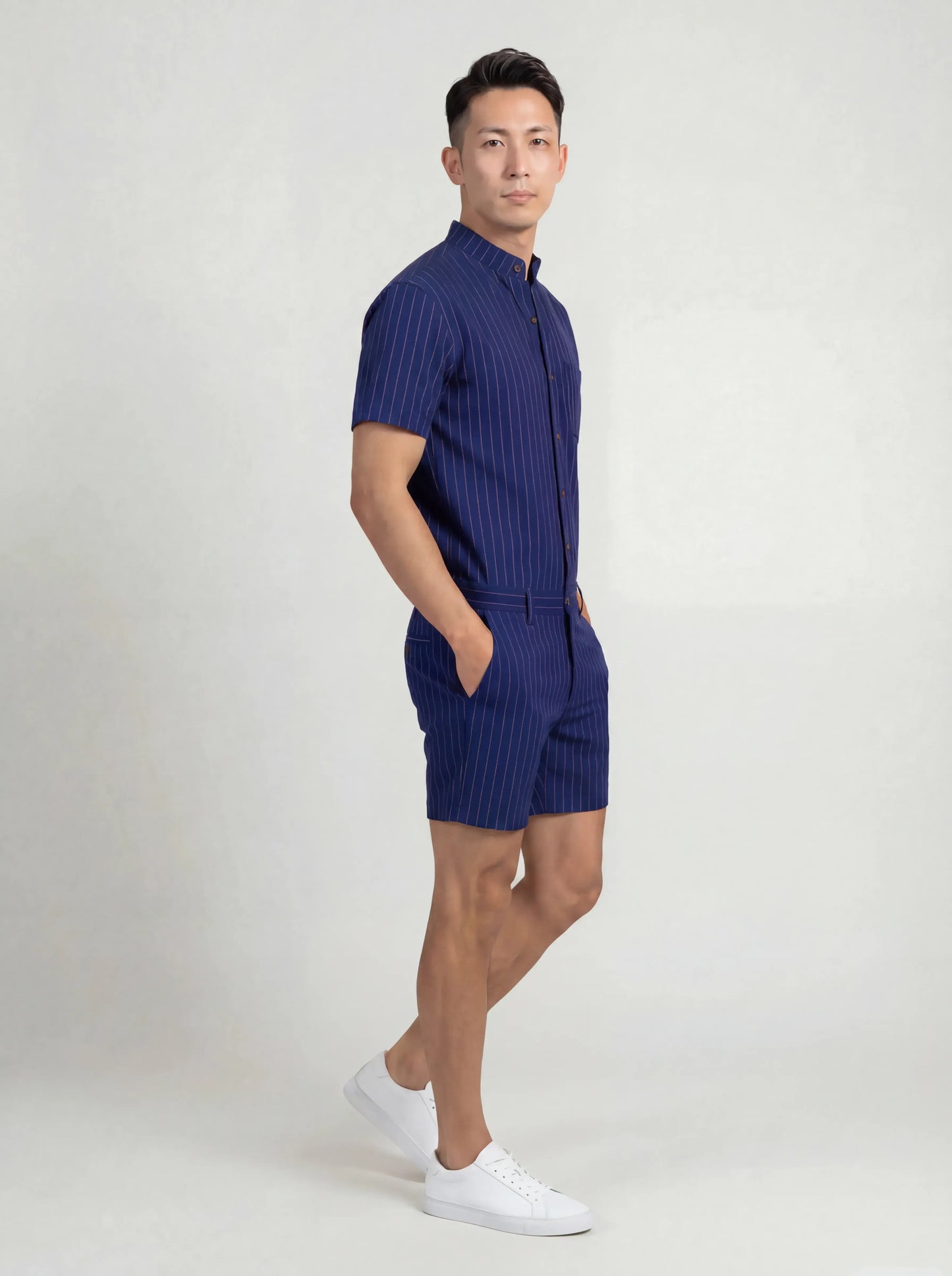 Navy Chateaux Romper  