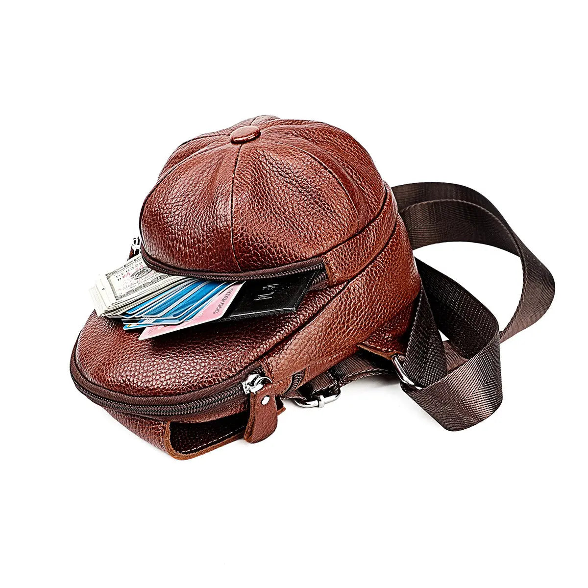Women's & Men's & Underarm Leather Cowhide Men's Chest Bags  