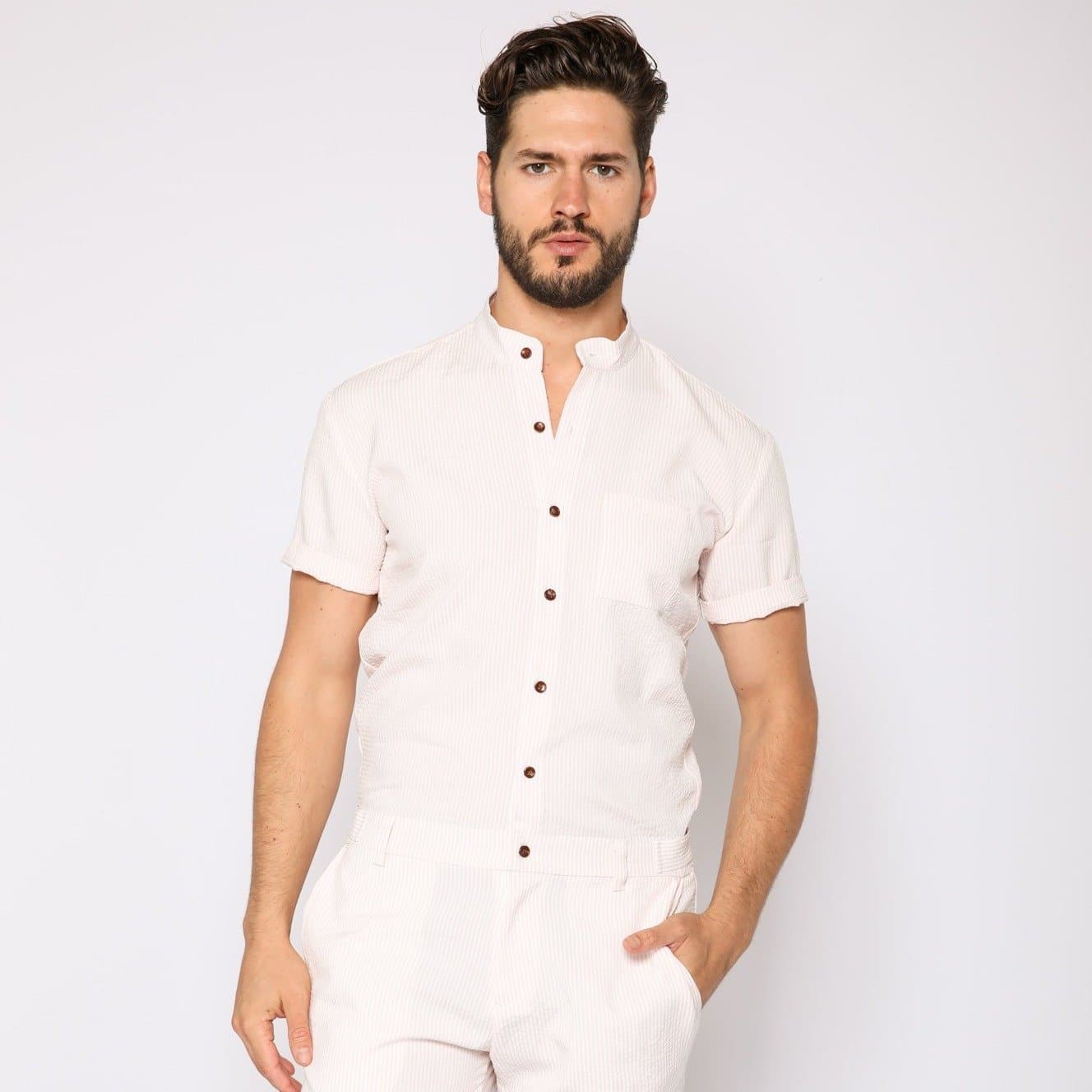 Pink SeerSucker Romper - Clearance