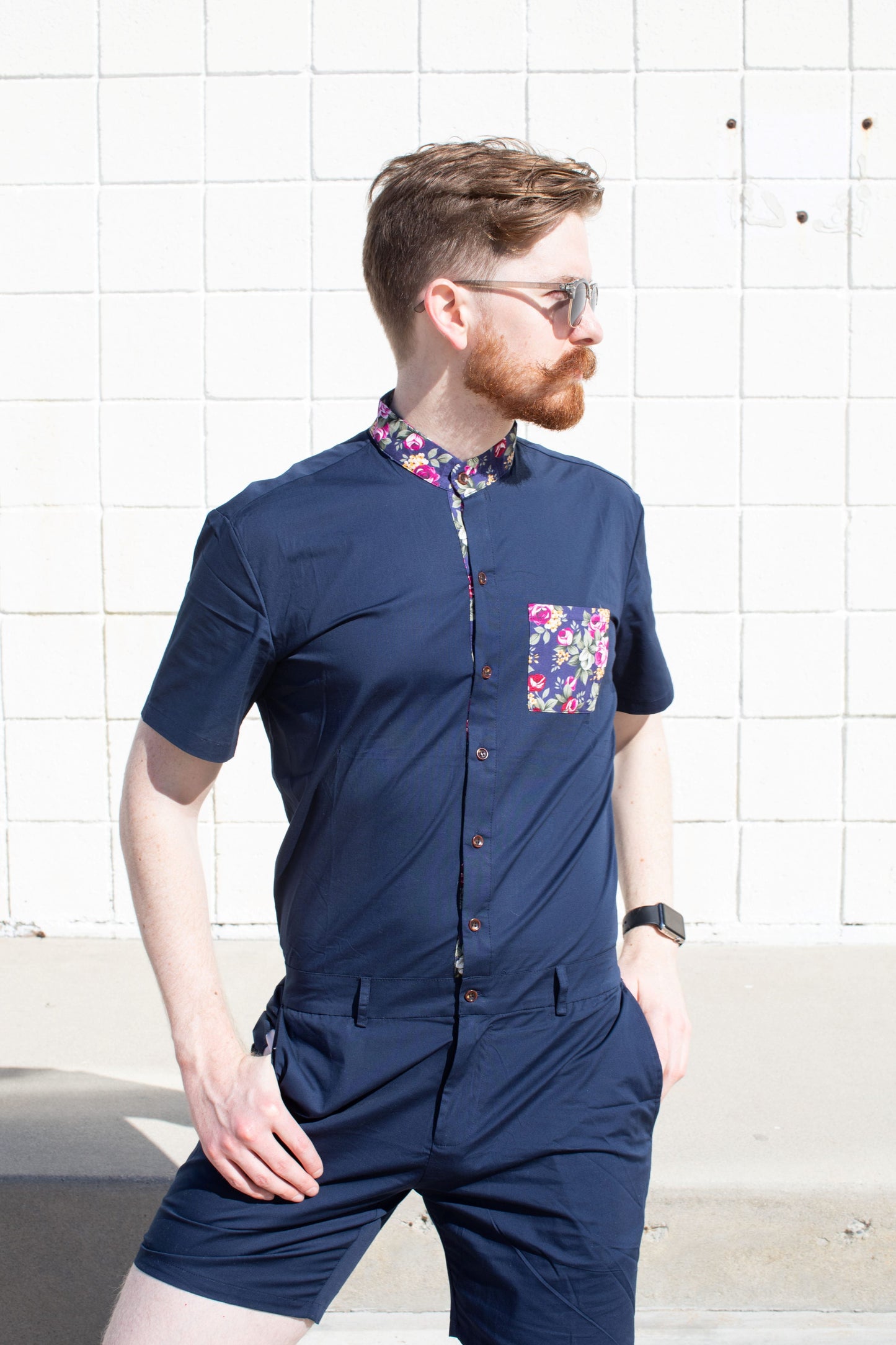 Navy Rosè Romper - Clearance