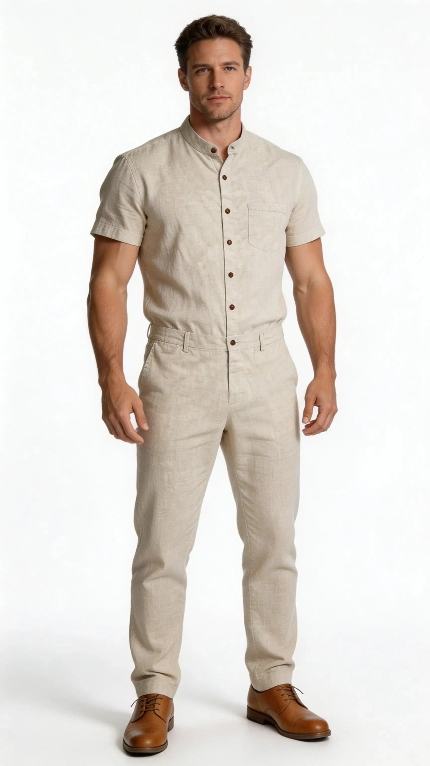 Sandalwood Linen Jumpsuit 