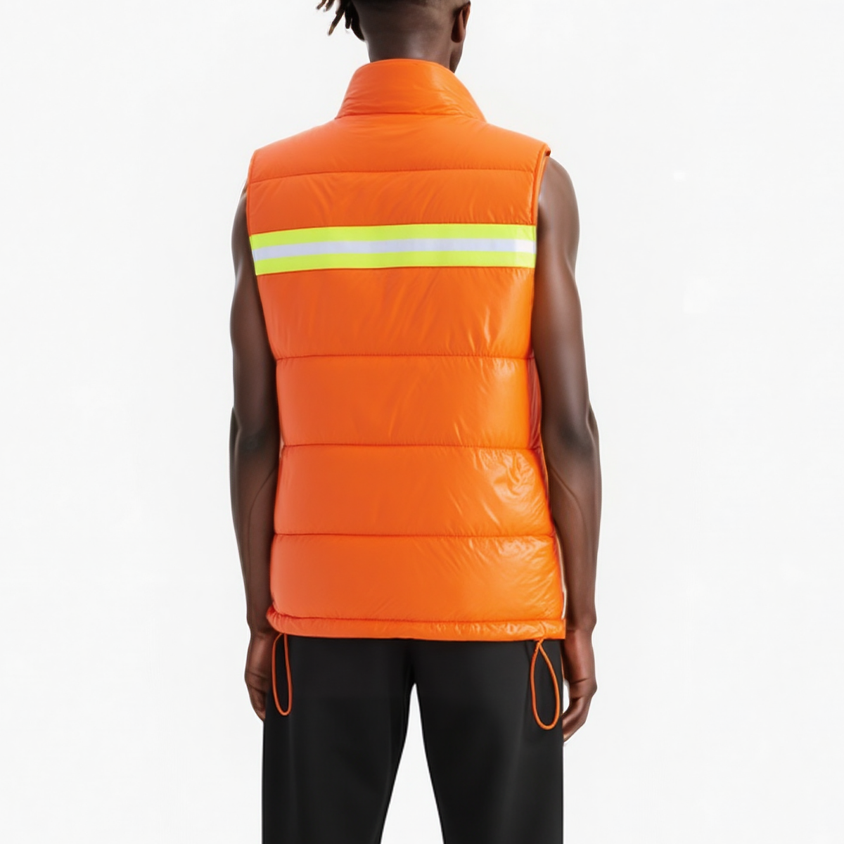 Men's Zip-Up Puffer Vest in Orange - Konus  