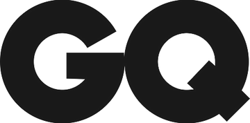 Black 'GQ' logo on a white background