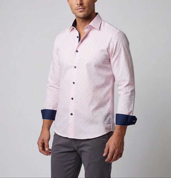 George Button-Up Shirt With Contrast Details - Pink - Contemporary Fit (Regular)