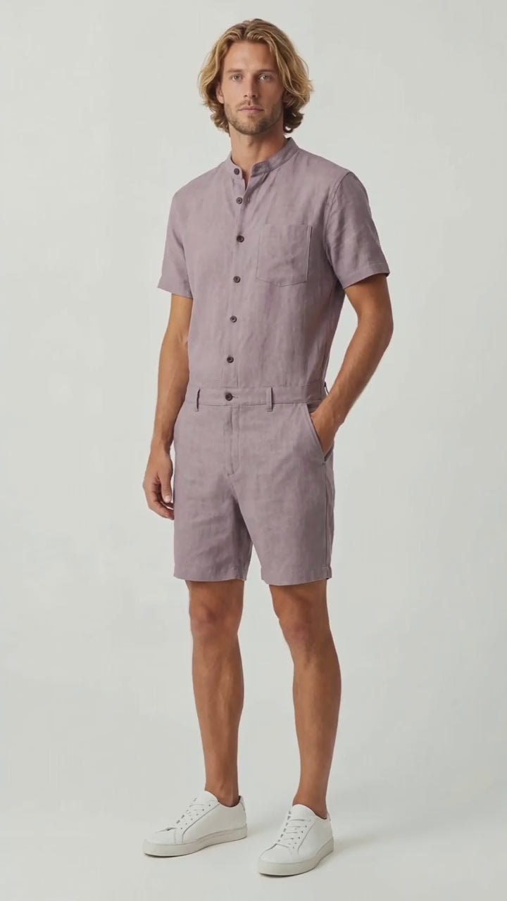 Lavender Linen Romper