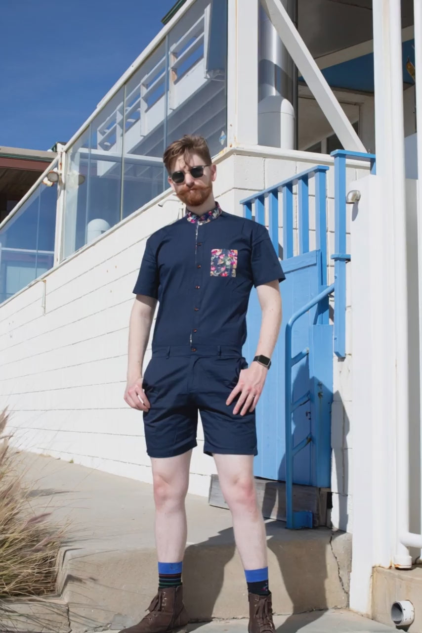 Navy Rosè Romper - AI Generated