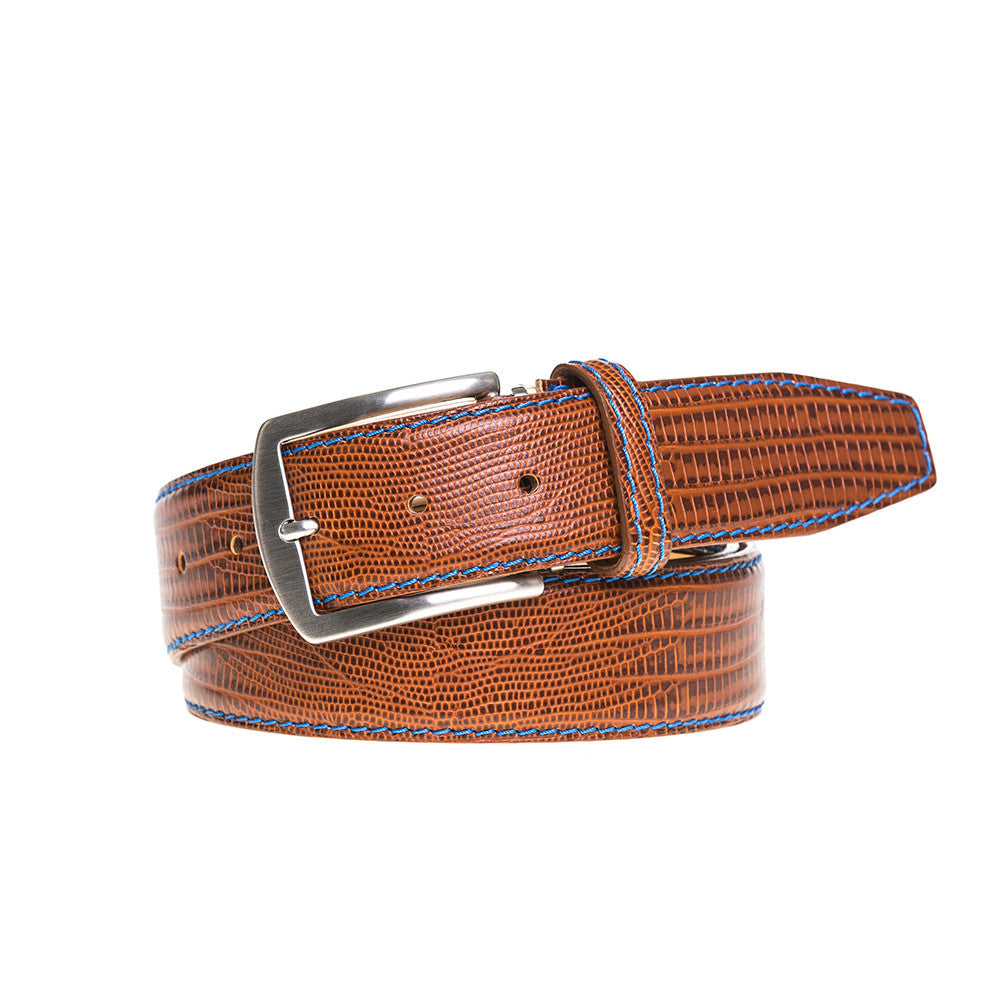 Cognac Mock Lizard Belt  