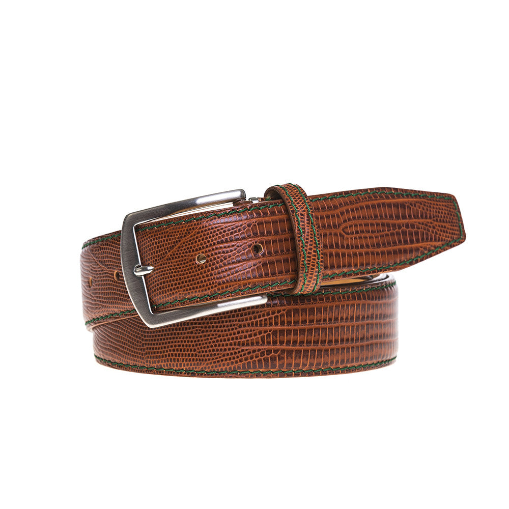 Cognac Mock Lizard Belt  