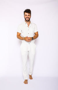 White Chateaux Jumpsuit - RomperJack, Mens Jumpsuit - Male Romper