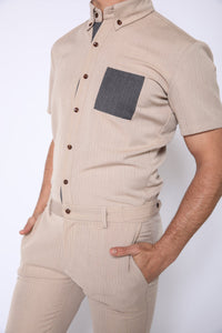 Tan Jacquard Jumpsuit - RomperJack, Mens Jumpsuit - Male Romper